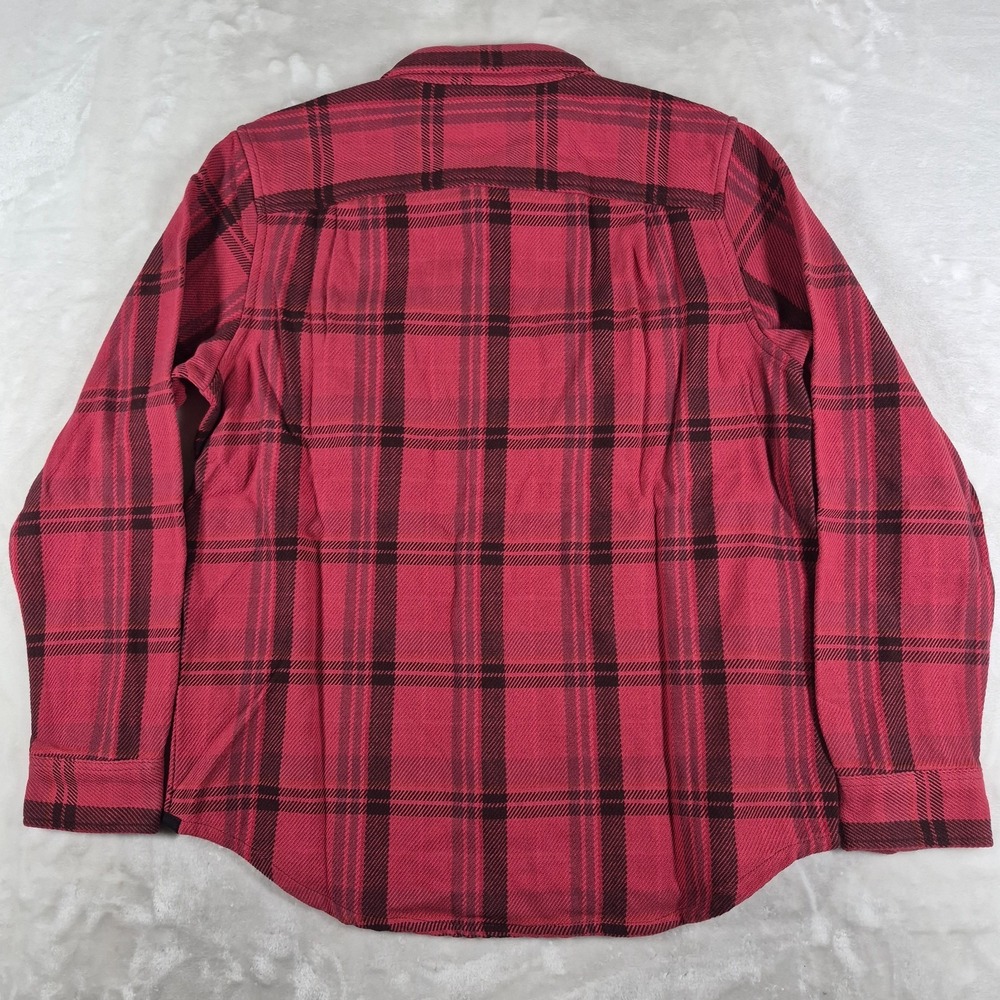 Outerknown Blanket Shirt Men's Large Red Plaid Organic Cotton Button Up NWT - Picture 5 of 9
